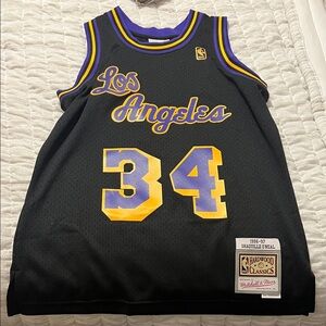Mitchell & Ness Los Angeles Jersey Black and Gold